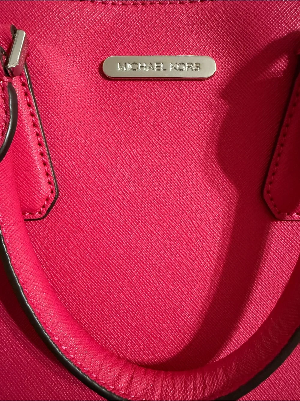 Michael Kors Camille Medium Satchel Ultra Pink Saffiano Leather NWT